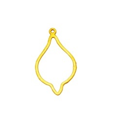 Brushed Gold Plated Brushed Open Bulb Shape Charms