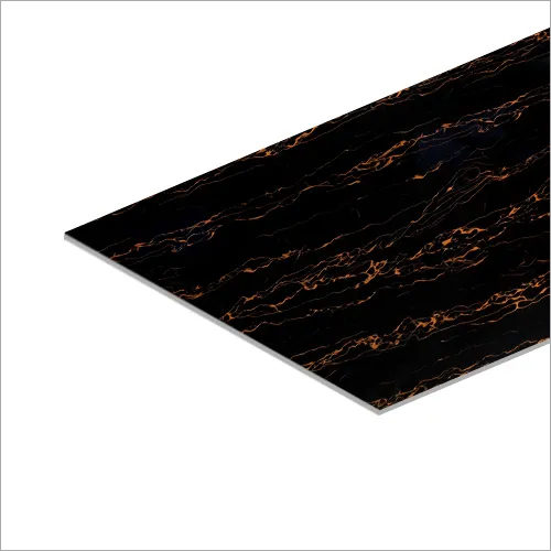 PVC Artificial Marble Sheet - Composition of Lime Stone & Polymer, 8x4 Feet, Golden Portoro Colour | 3.3mm Thickness, UV Gloss Finish for Elegant Interiors