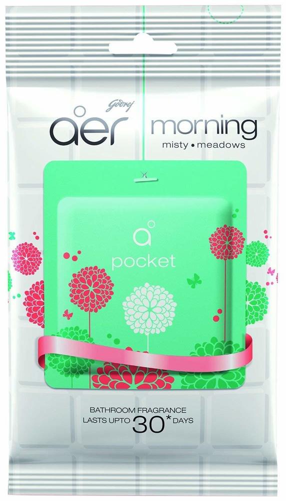 Godrej Aer Pocket Bathroom Fragrance - 10 g (Morning Misty Meadows) PACK OF 6