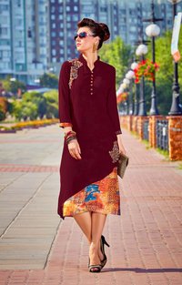 Mirror Work Kurti - Color: As Per Image