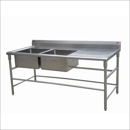 Stainless Steel Double Sink With Table