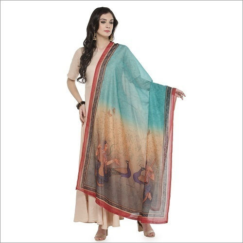 Multi-Colours Silk Dupatta