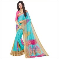 Designer Zari Border Saree - Art Silk, 5.5 Mtr Length, Mustard, Blue, Pink Colors | Patterned Fabric With 0.8 Mtr Blouse Length