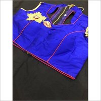 Saree Designer Blouse Fabric - Embroidered, 0.80m Length | Sleeveless Ethnic Wear In Blue, Green, Peach, Red, Black