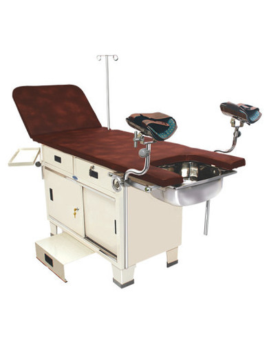 Examination Couch Gynaec - Stainless Steel Frame Hydraulic Adjustable Lithotomy Poles & Backrest | Premium Quality Foam for Maternal Comfort