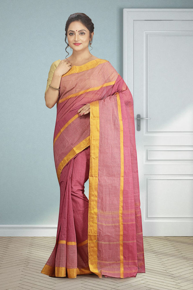 Multi Buymyethnic Woven Tant Cotton Saree (Multi)