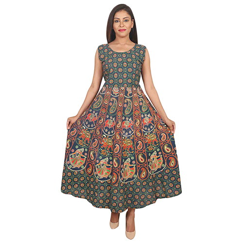 Jaipuri Booti Print Maxi Dress