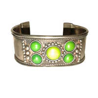 Metal Cuff Bracelet - Metal Alloy, 60x30mm, Silver | Comfortable Fit, Durable, Gemstone Accents, Stylish Design, Unique Style, Polished Finish