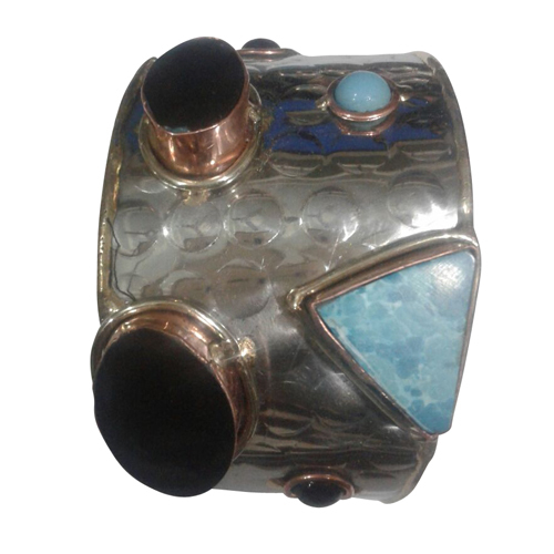 Metal Stone Cuff Bracelet
