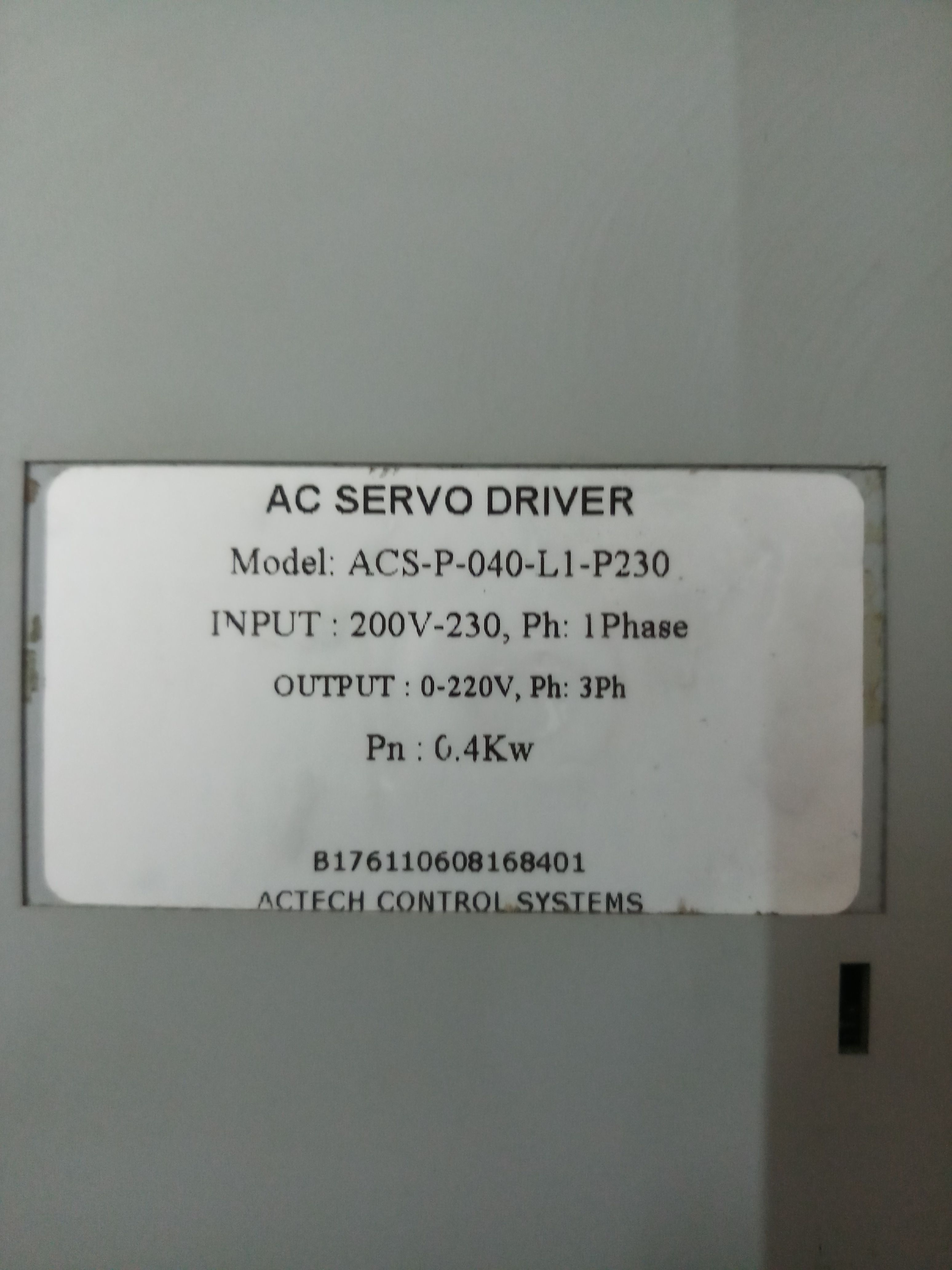 AC SERVO DRIVER ACS-P-040-L1-P230