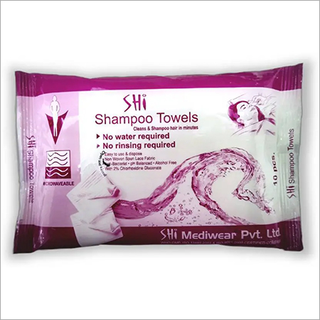 SHI Shampoo Towel - Non Woven Fabric, 300mm x 240mm | No Water or Rinsing Required, Easy to Use & Dispose, Can Be Used Cold or Warm