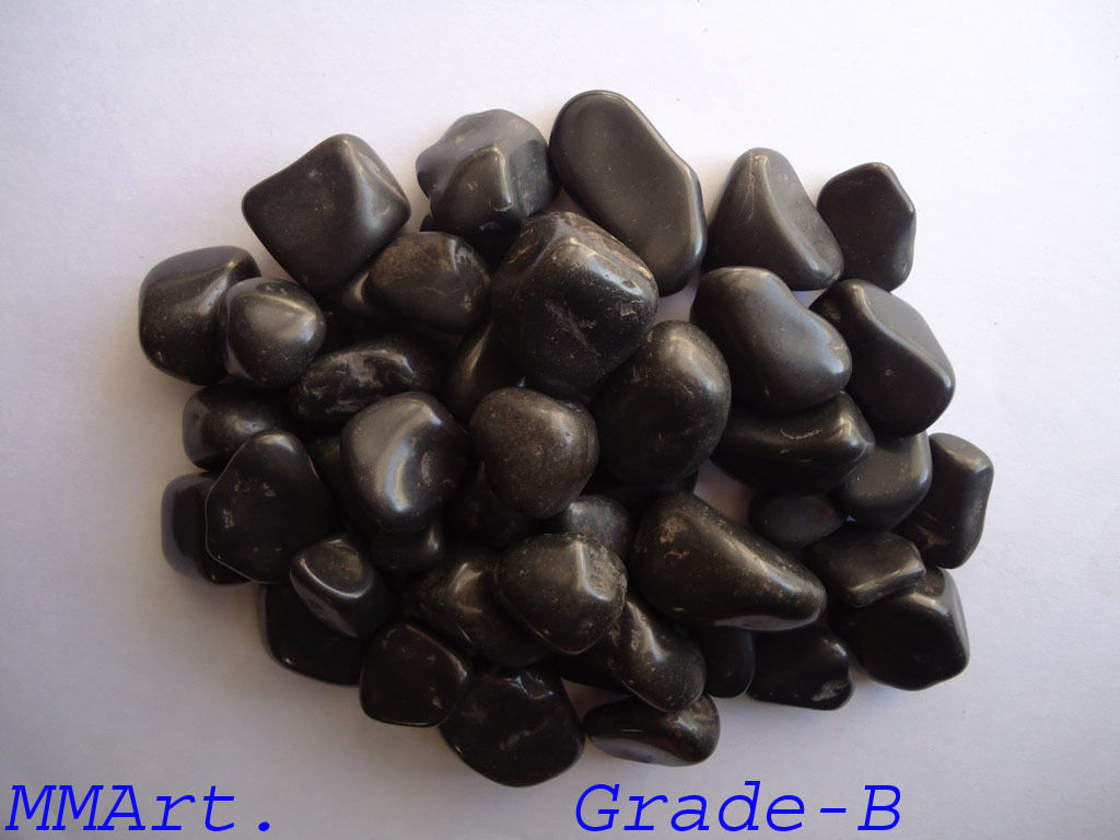 machine polished jet black pebbles tumble atone black pebbles