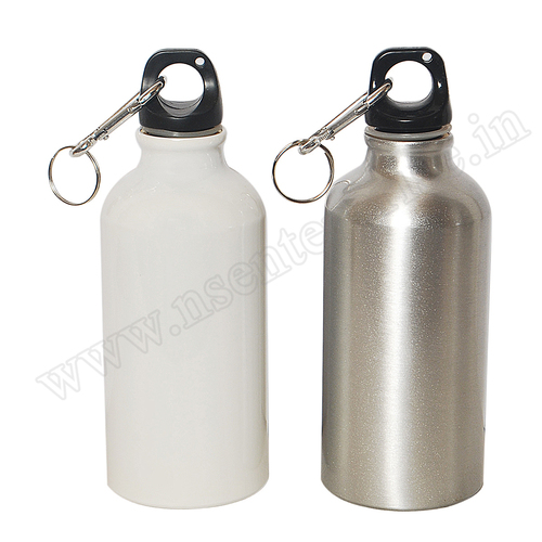 400ml White and Silver Bottle - Aluminium, 400ml Size | Stylish White & Silver Design for Versatile Usage