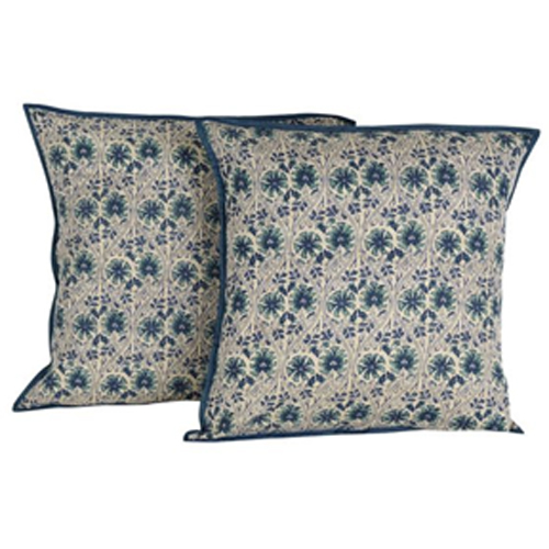 20x20 Designer Print Pillow - Cotton Blend, 20x20 Inches, Blue | Soft Fabric, Zipper Closure, Durable, Stylish Design, Polyester Filling
