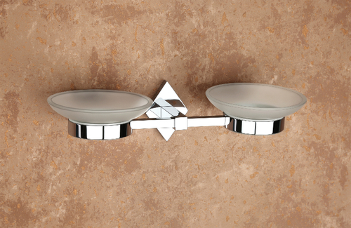 Premium Quality Brass Glass Double Soap Dish