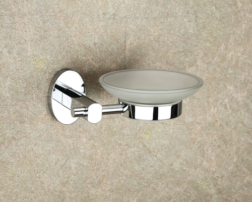 Glossy Brass Glass Soap Dish