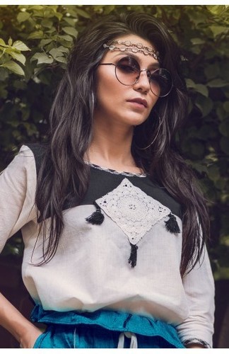 White Embroidered Tops