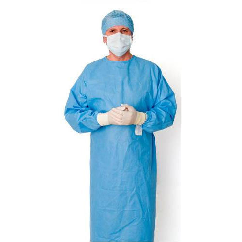 SURGICAL GOWN - Non Woven, Disposable, Recyclable | Blue Color, Sterilized, Long-lasting, Tear Resistant