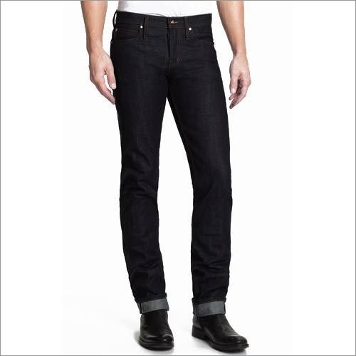 Mens Skinny Fit Raw Selvedge Indigo Jeans