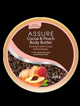 Assure cocoa and peach body butter