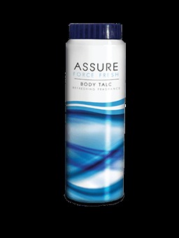 Assure Force fresh body talc.