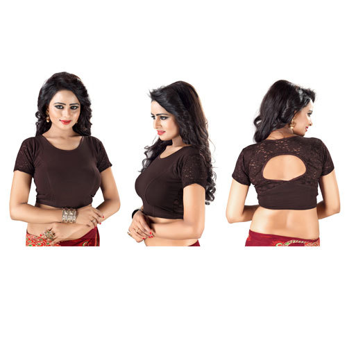 Brown Ladies Designer Partywear Blouse