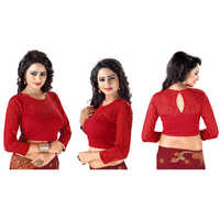 Red Ladies Designer Velvet Blouse