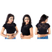 Black Ladies High Neck Blouse