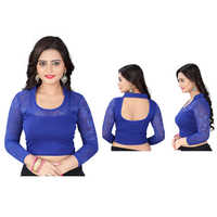 Ladies Net Blouse - Polyester Fabric, Sizes M/l/xl , Full Sleeves Design With Chic Neck And Sleeve Details