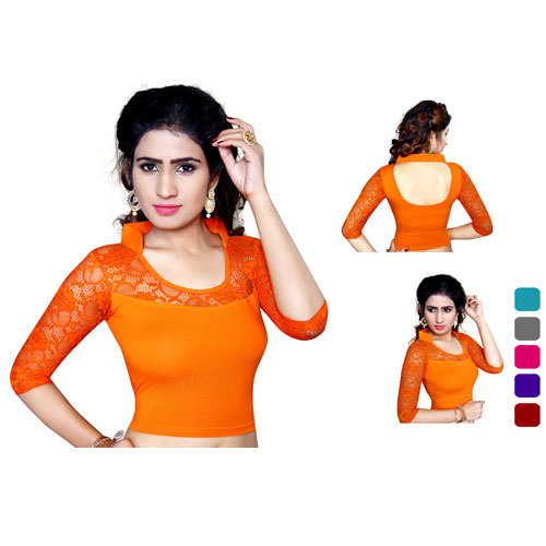 Orange Ladies Long Sleeve Blouse