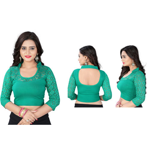 Green Ladies Full Sleeve Blouse