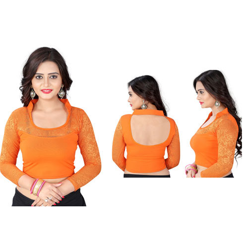 Orange Ladies Collar Blouse