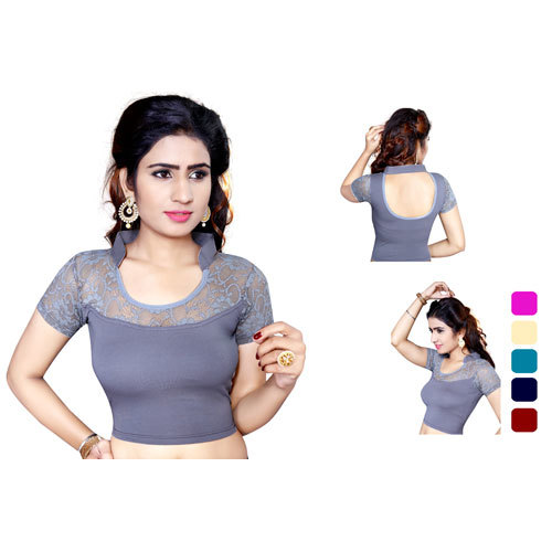 Light Carbon Ladies Half Silk Blouse