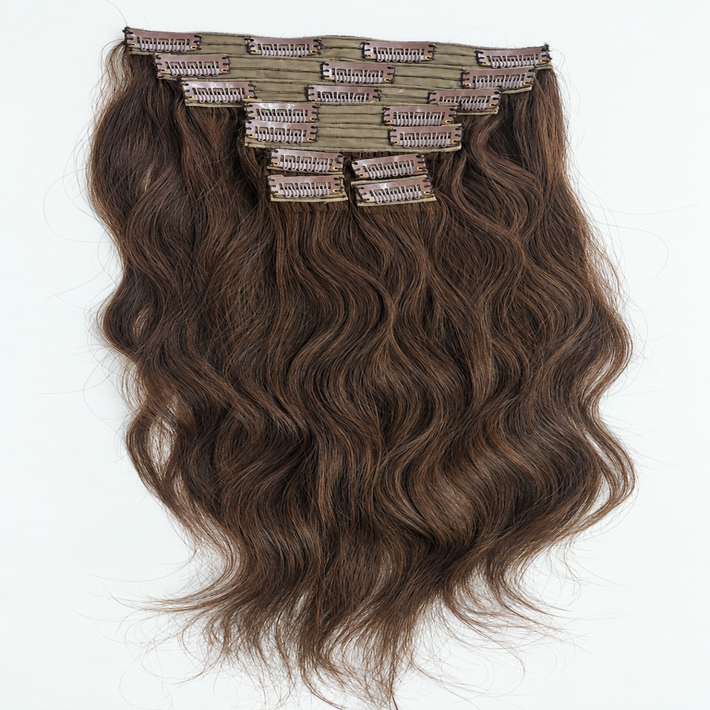 Clip On Set - Indian Remy Hair, 8x2-8 Inches Customizable Widths, No Shedding, No Tangling, 100 Grams