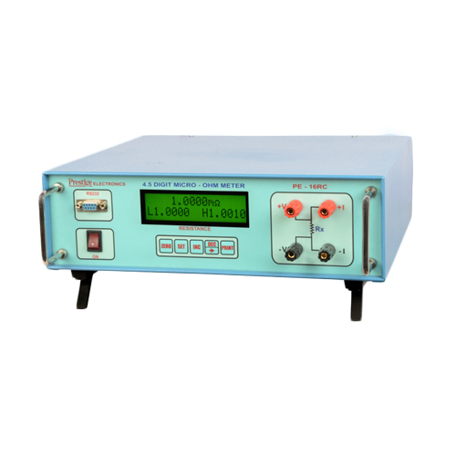 Micro-Ohm Meter Model No - PE-16RC - 2-Line Backlit LCD, 0.1 to 20K Î© Range, 0.05% Accuracy, Remote Monitoring, 323x110x350 mm, 6 kg Weight