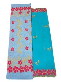 Blue Cotton Dry Lace Fabric