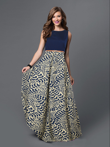 Designer Party Wear Gown - Crepe Material, Length: 54 Inch, Available Sizes: S-XXL - Trendy Printed Design, Sleeveless Style, Easy Wash, No Fade