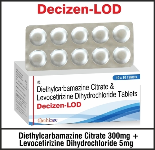 Diethylcarbamazine 300mg + Levocetrizine 5mg