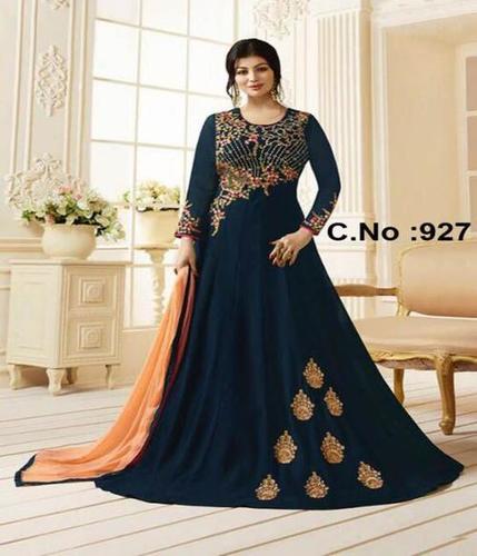 Navy Blue Anarkali Churidar Suits
