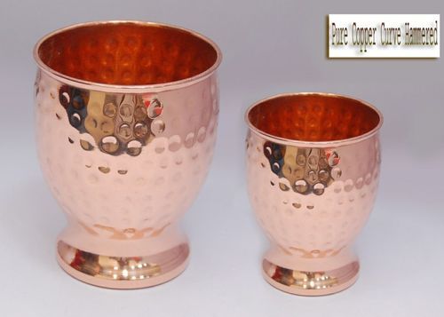 Pure Copper Curvy Hammered Glass