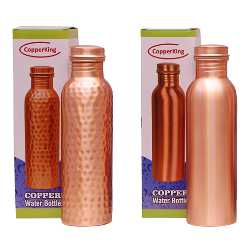 CopperKing Natural Pure Copper Bottle Plain & Hammered
