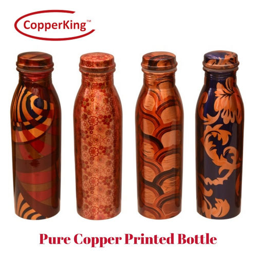 Multicolour Printed Copper Bottle (Milk Bottle Shape)