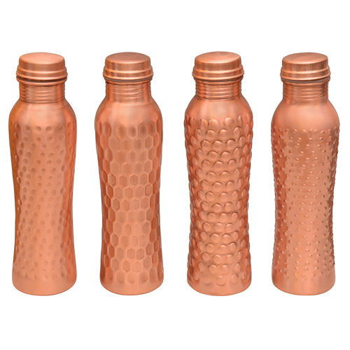 Curvy Copper Hammered Bottle