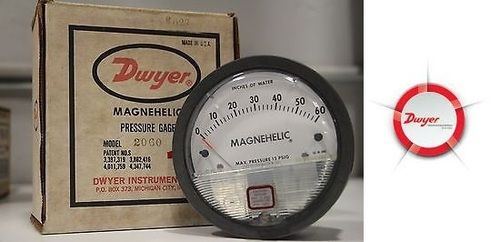 Dwyer USA Model 2060 Magnehelic Gage Range 0-60 Inch WC