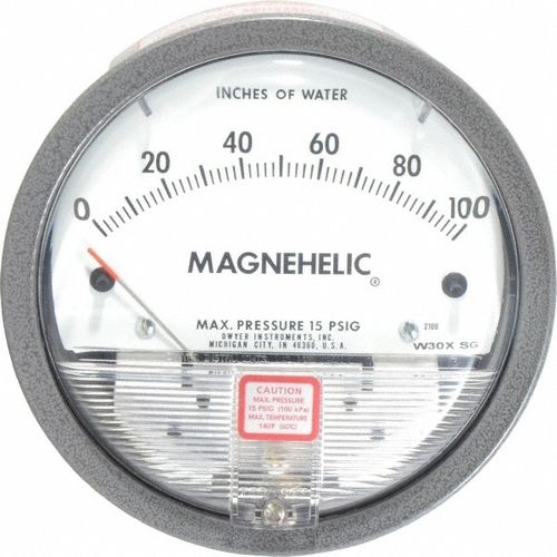 Dwyer USA Model 2120 Magnehelic Gage Range 0-120 Inch WC