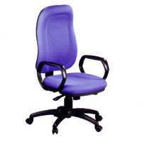 Revolving Computer Chair - Fabric & Metal, 22.5" W X 23" D X 39.5" H , Purple Color, Fixed Armrests, 5-star Base, Dual Wheel Casters