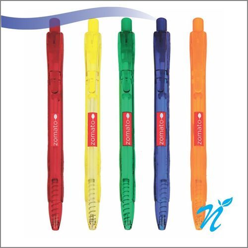 Plastic Easy Knock Mix Transparent Ball Pen