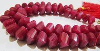 Natural Ruby Twisted Briolette Dyed Beads