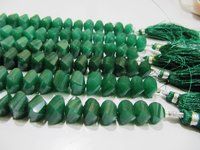 Natural Emerald Twisted Briolette Dyed Beads