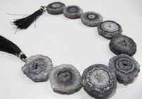 Fabulous Gray Solar Quartz Beads Size 25mm Gray Beads